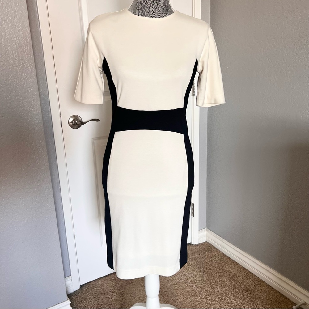 MICHAEL Michael Kors Black & White/Cream Sheath Dress